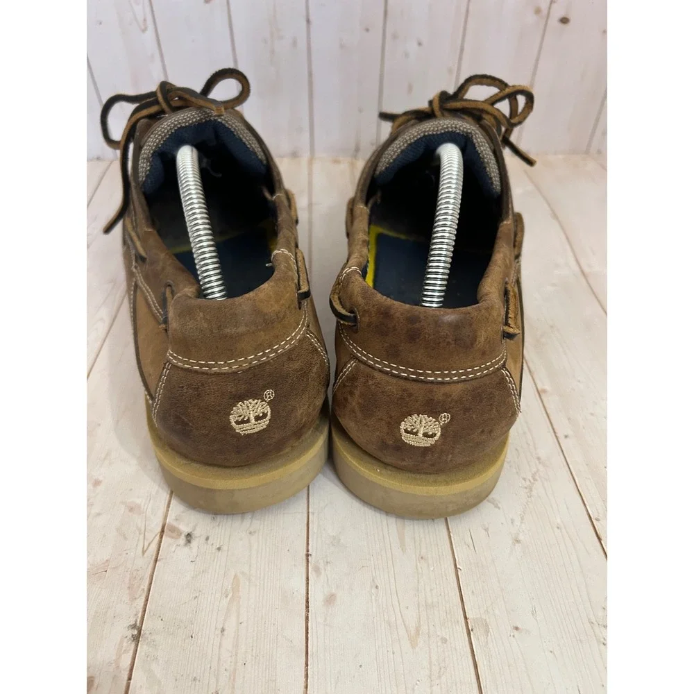 Timberland Kiawah Bay Men's Size 12M Tan All Leather2 Eye  Boat Shoes 71021